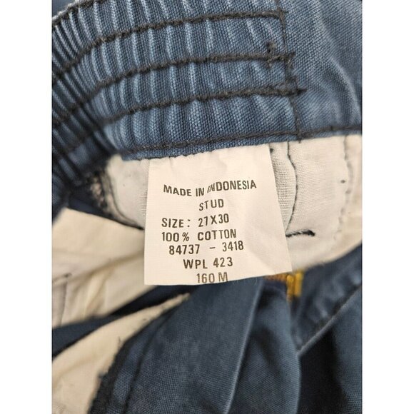 Vtg 90s Deadstock Dockers Baggy Cargo Pants Mens 27x30 Blue Tapered Ankle New - Picture 9 of 10